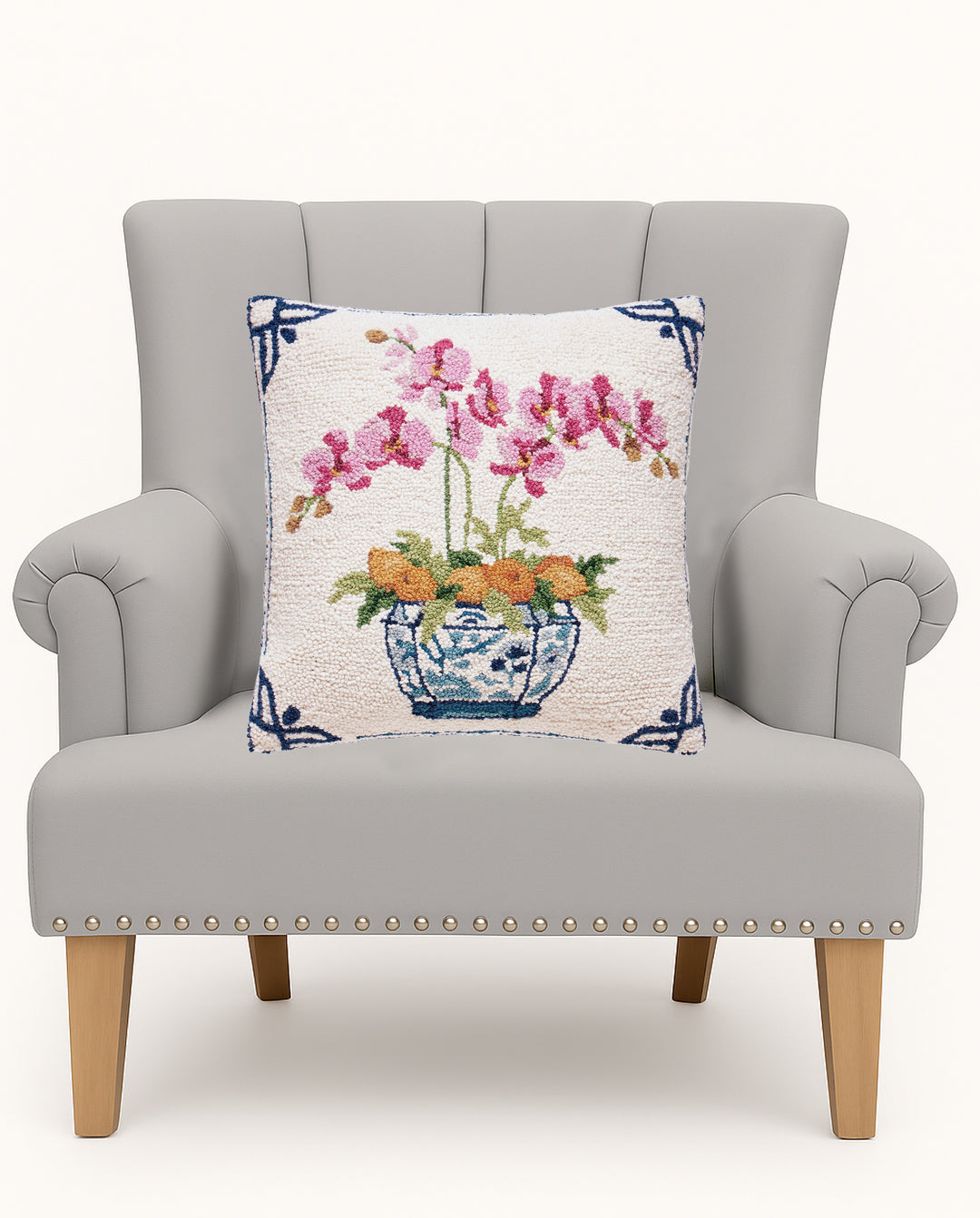 ORANGES & ORCHIDS HOOK PILLOW