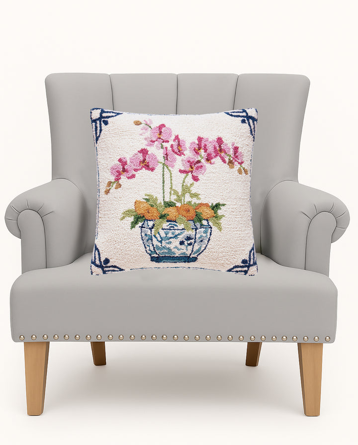 ORANGES & ORCHIDS HOOK PILLOW