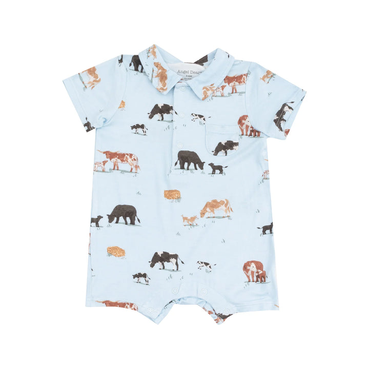 COW FAMILIES POLO SHORTIE ROMPER