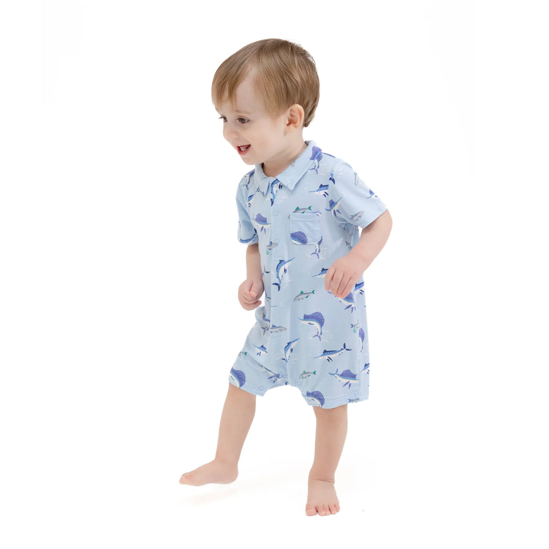 DEEP SEA FISHING POLO SHORTIE ROMPER