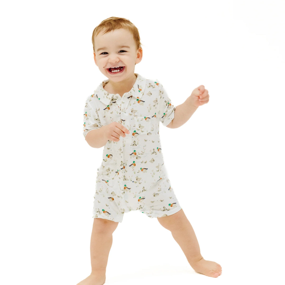 DUCKLING FAMILIES POLO SHORTIE ROMPER