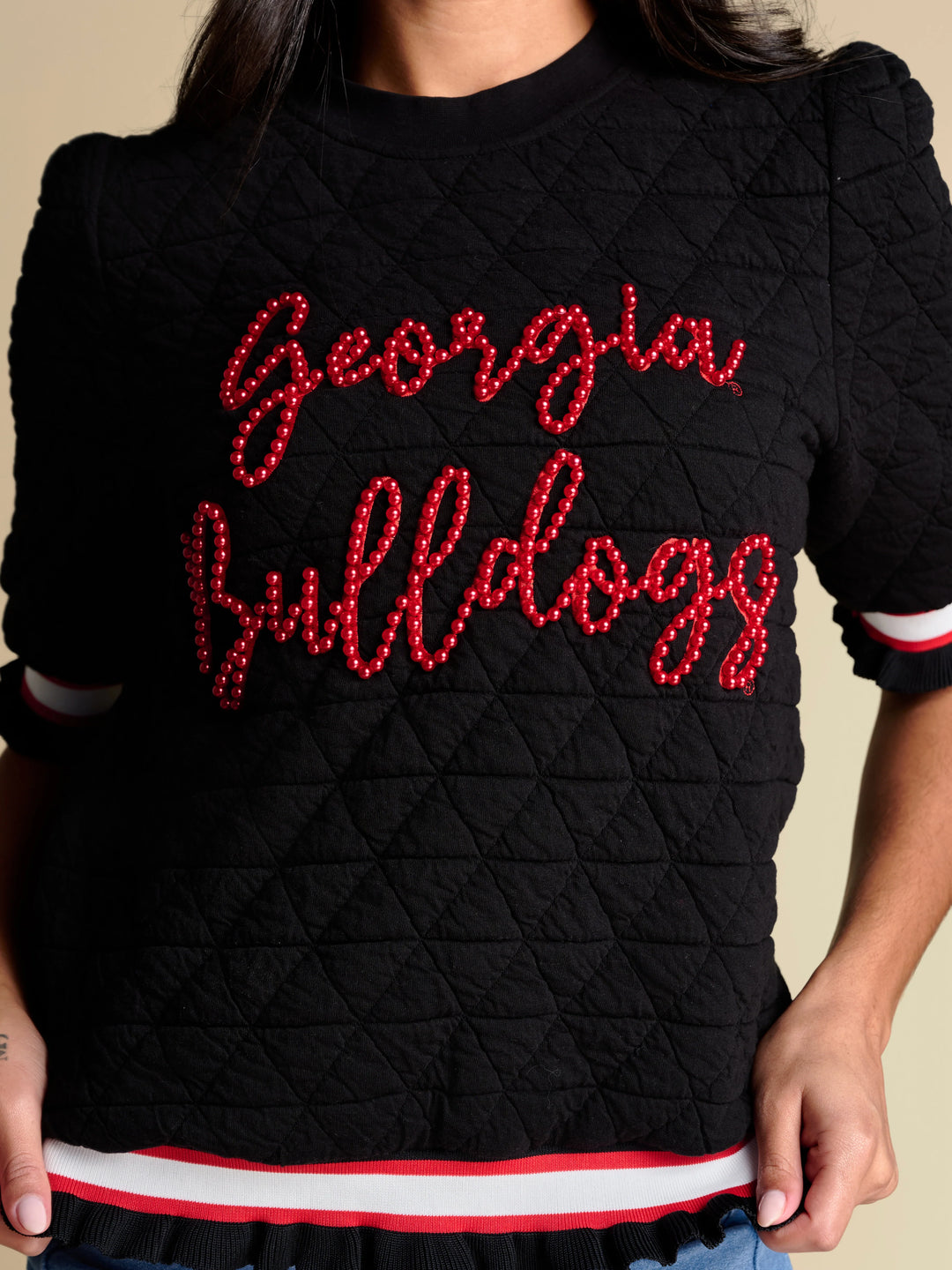 THE CAMPUS QUILTED PUFF SLEEVE TOP | GEORGIA