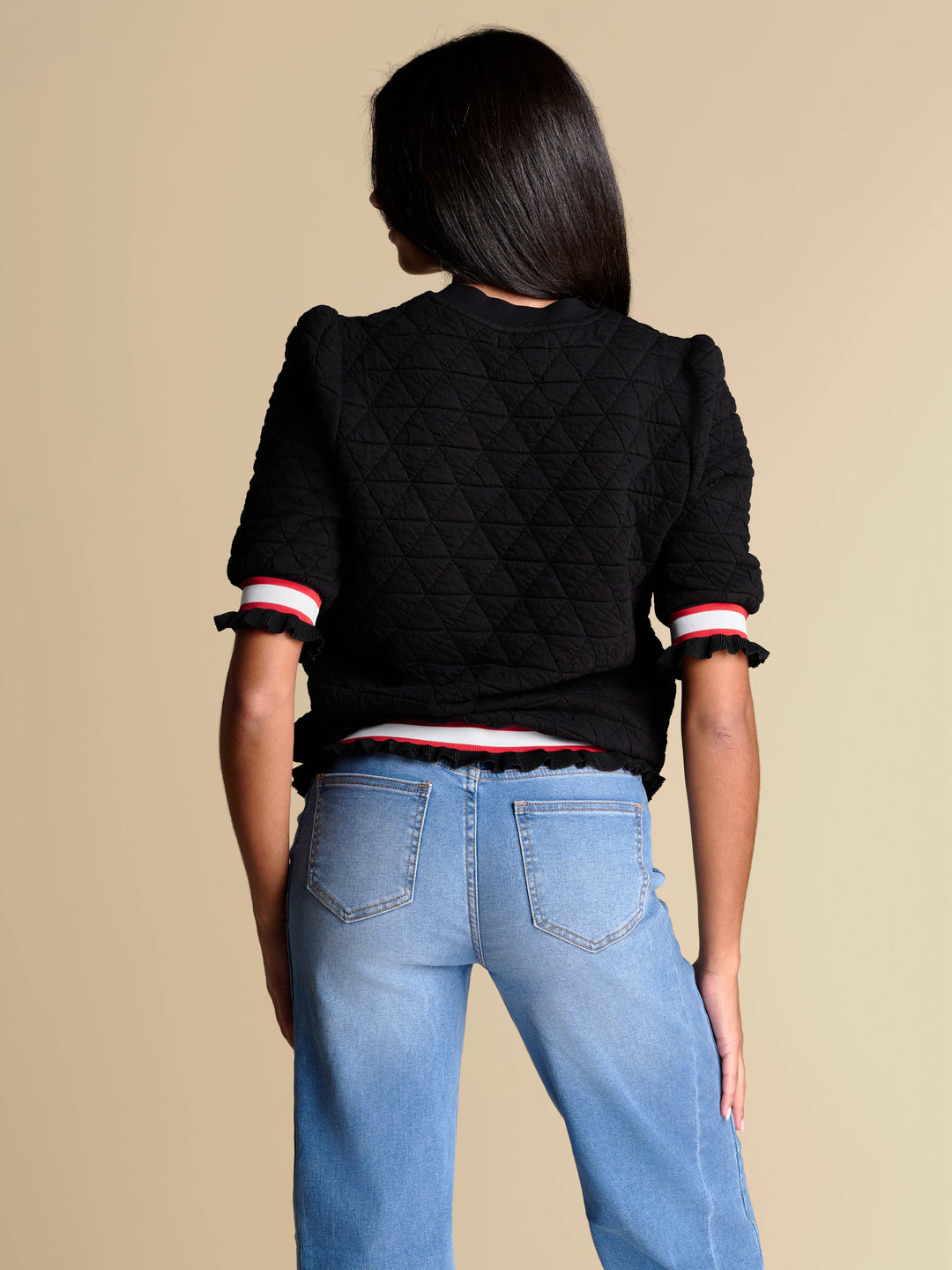 THE CAMPUS QUILTED PUFF SLEEVE TOP | GEORGIA
