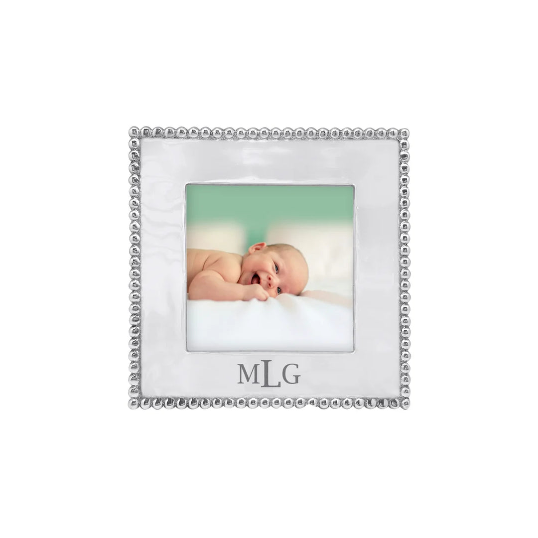 BEADED 4X4 ENGRAVABLE FRAME