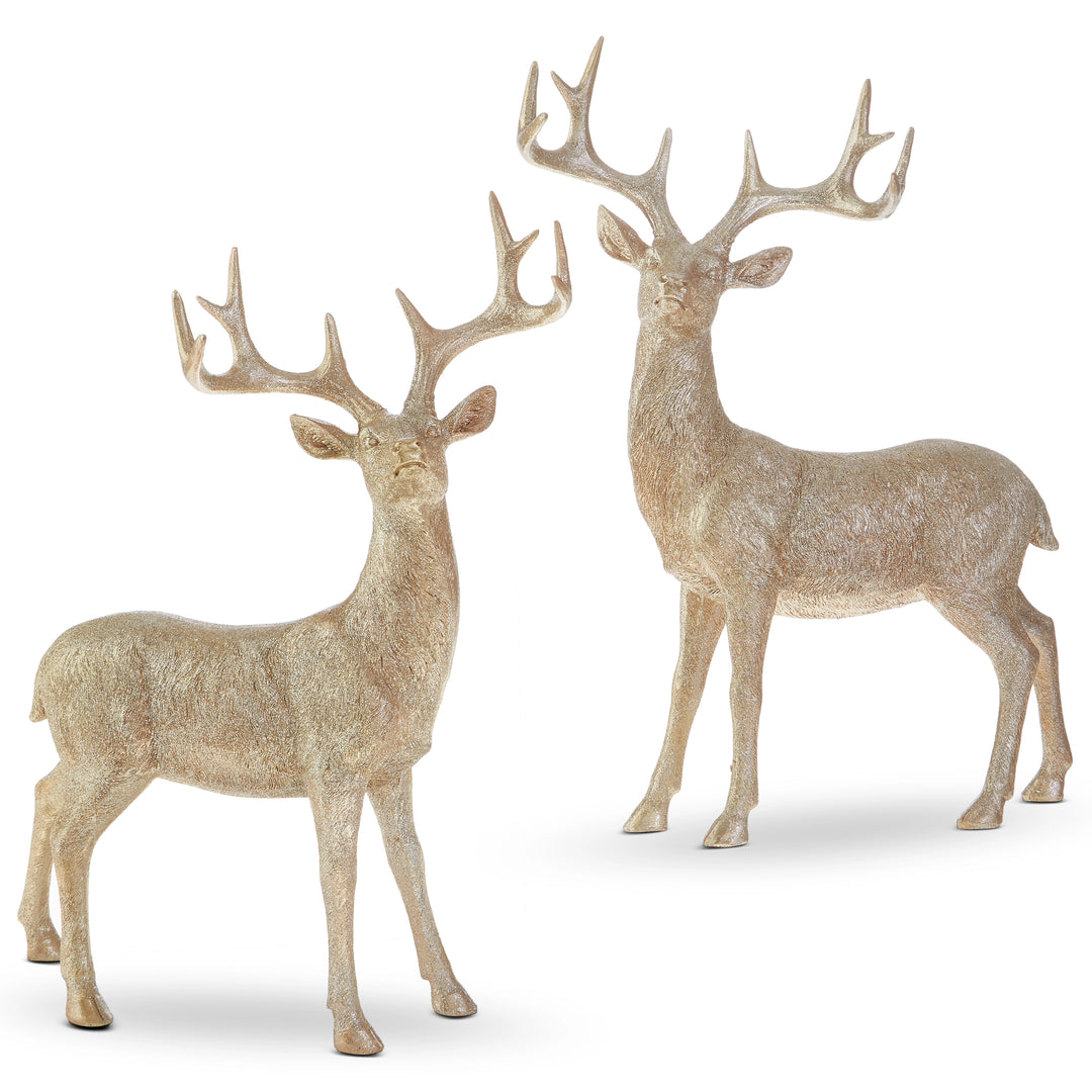 resin gold deer with antlers 