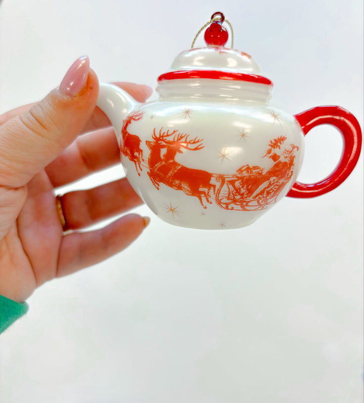 Yuletide Chinoiserie Ornament – Red & White Christmas Ornament | Walker Boutique