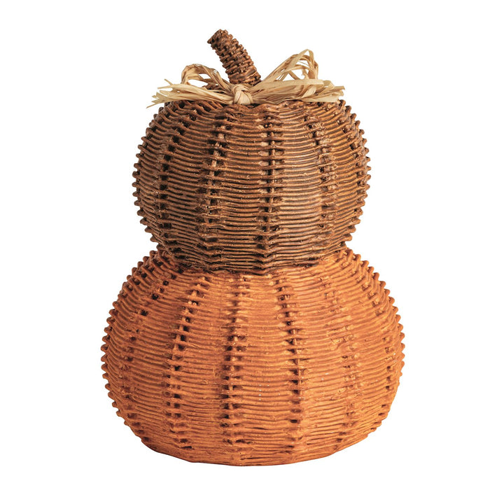 WOVEN RESIN STACKED PUMPKIN