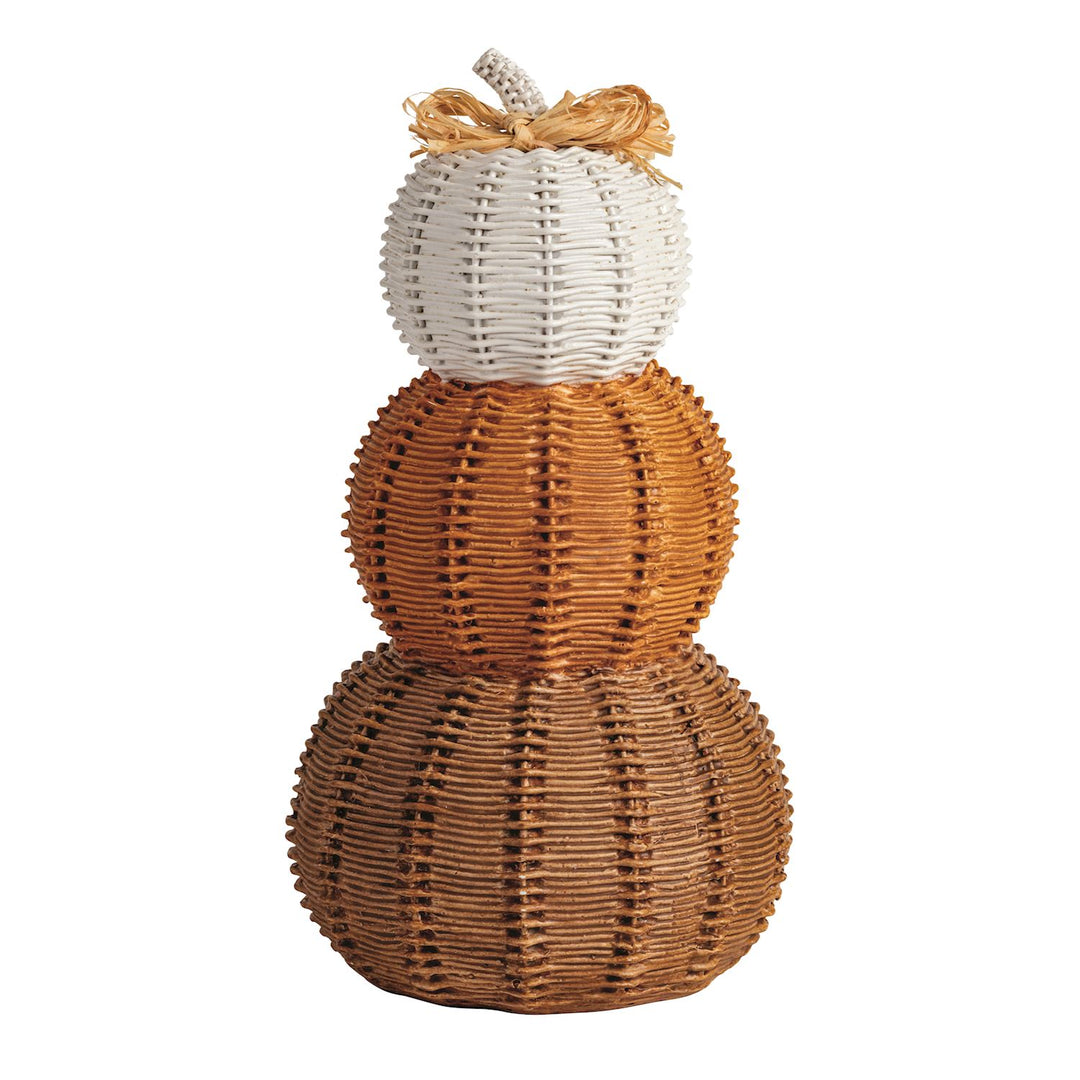 WOVEN RESIN STACKED PUMPKIN