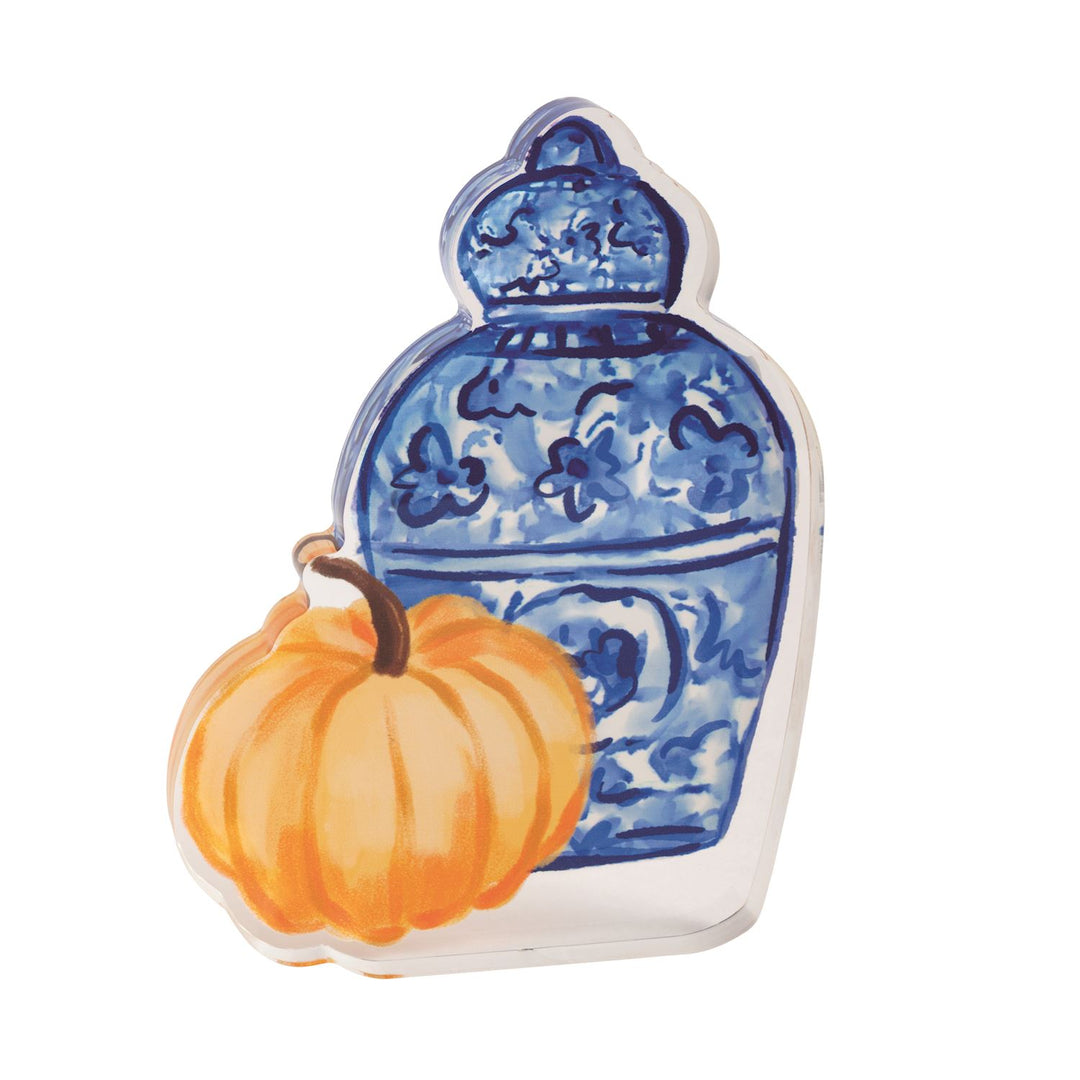 CHINOISERIE PUMPKIN TOPIARY ACRYLIC SITTER