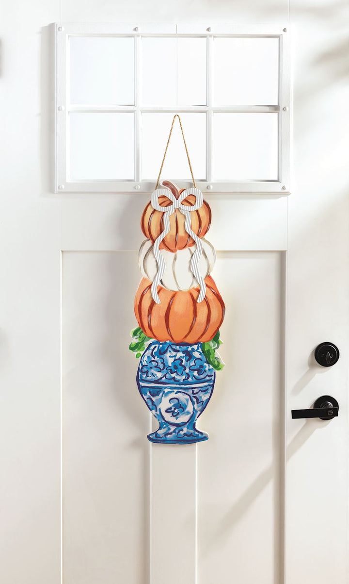 PUMPKIN TOPIARY DOOR HANGER