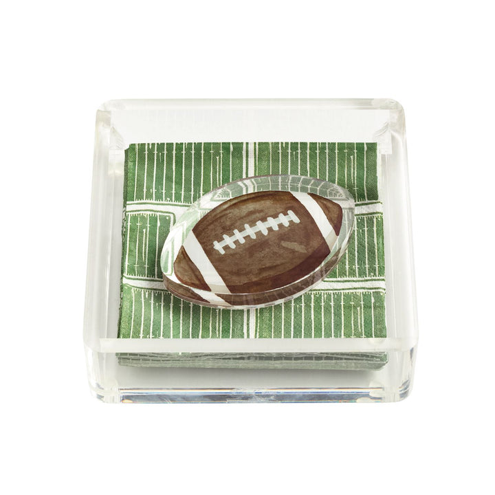 FOOTBALL NAPKIN CADDY SET