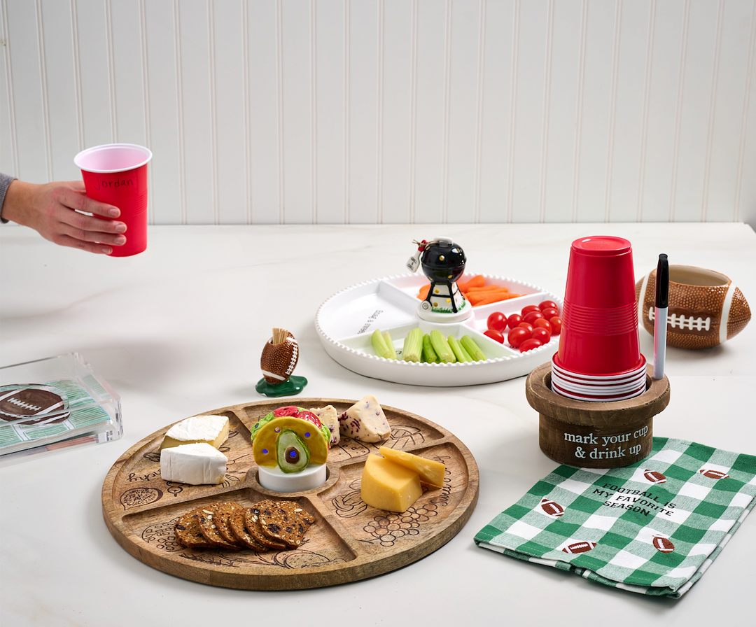 FOOTBALL NAPKIN CADDY SET