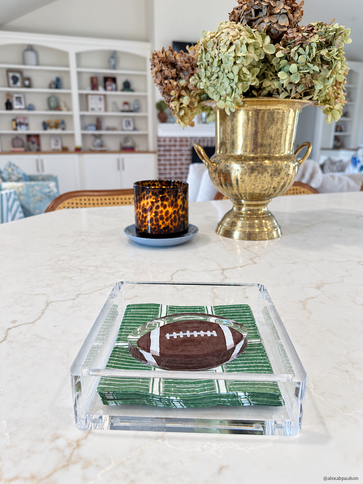 FOOTBALL NAPKIN CADDY SET