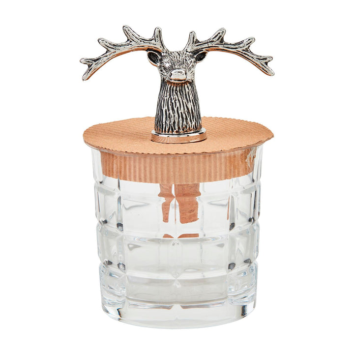 DEER DOUBLE OLD FASHIONED GLASS & BOTTLE STOPPER SET