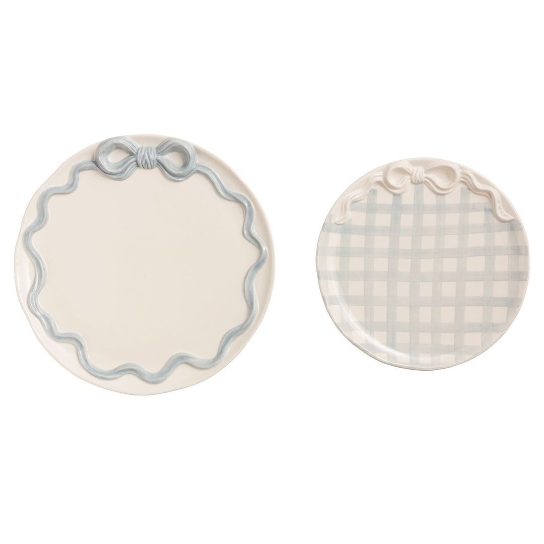 BLUE BOW NESTED PLATTER SET