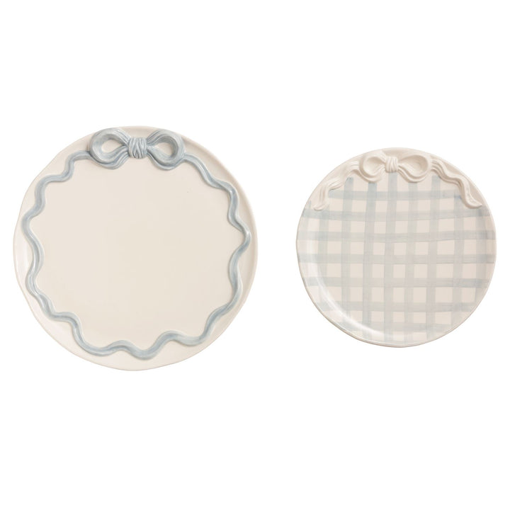 BLUE BOW NESTED PLATTER SET