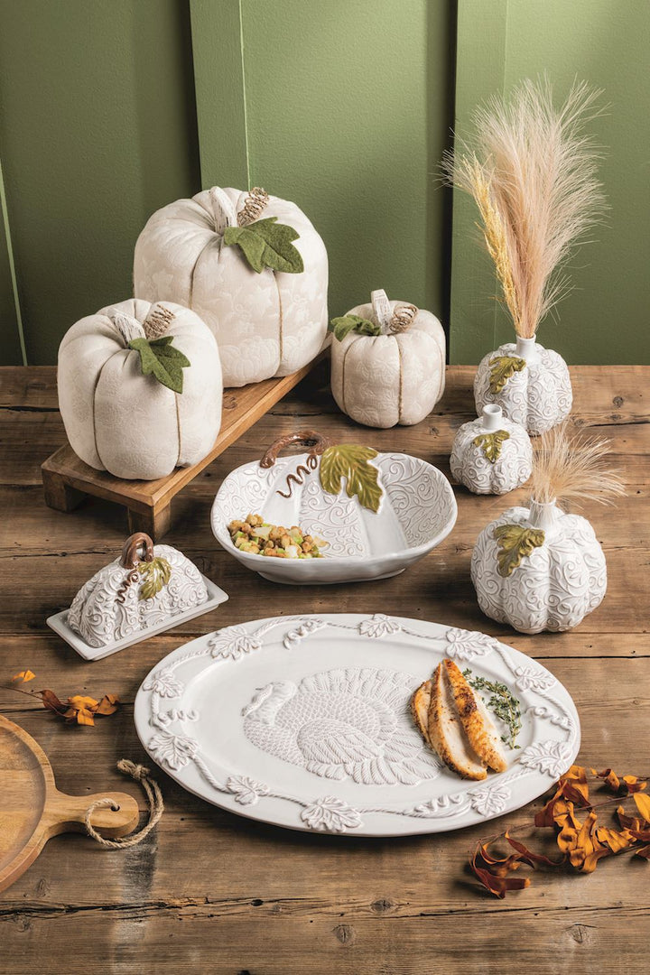 WHITE TURKEY MOLDED PLATTER
