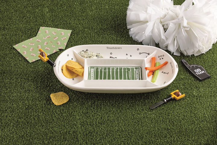 DIVIDED FOOTBALL FIELD PLATTER SET