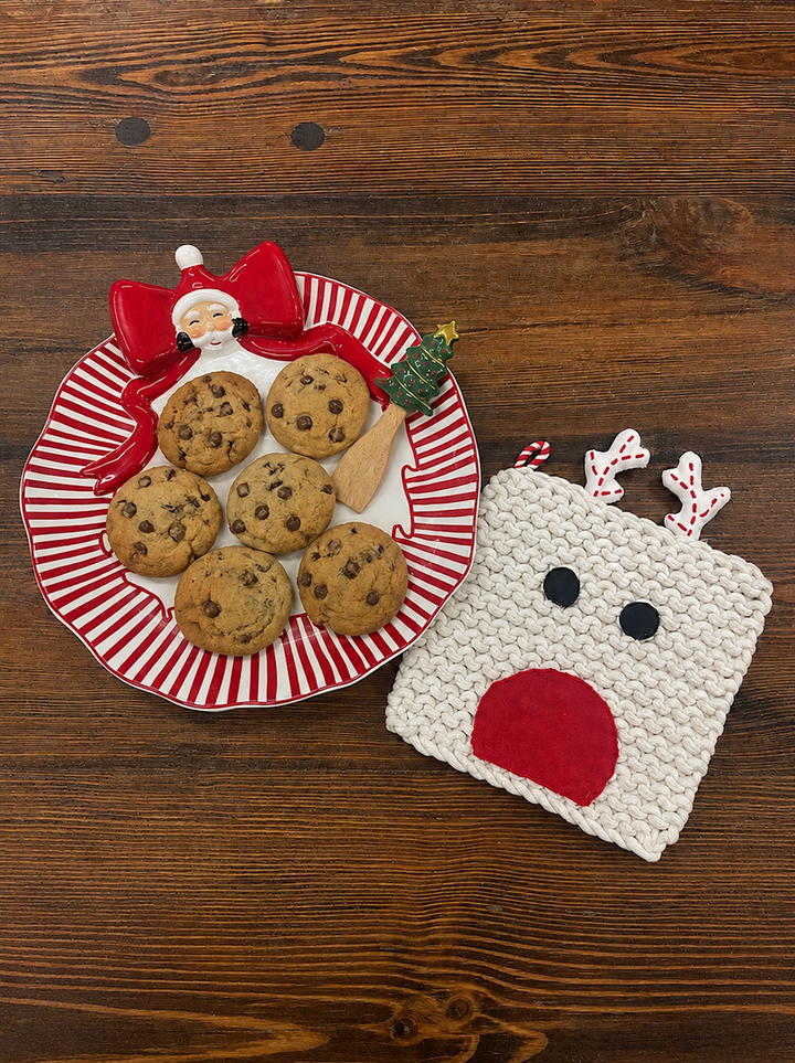 SANTA BOW COOKIE PLATE SET