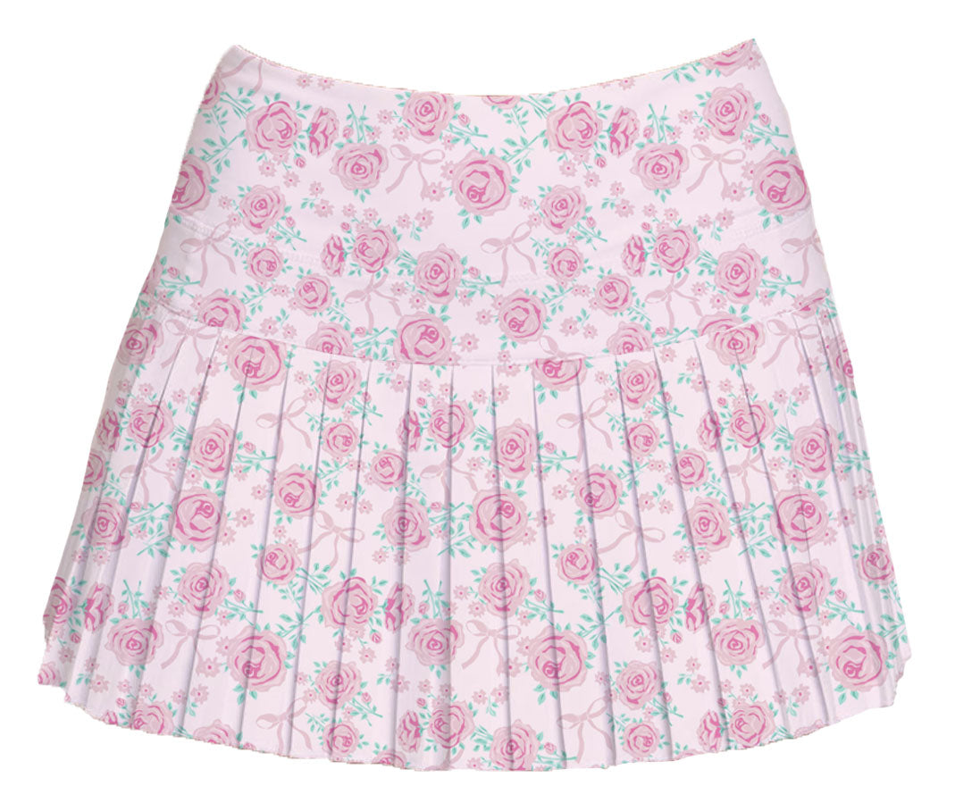 PINK ROSIE FLORAL PRINTED MINI PLEAT SKORT