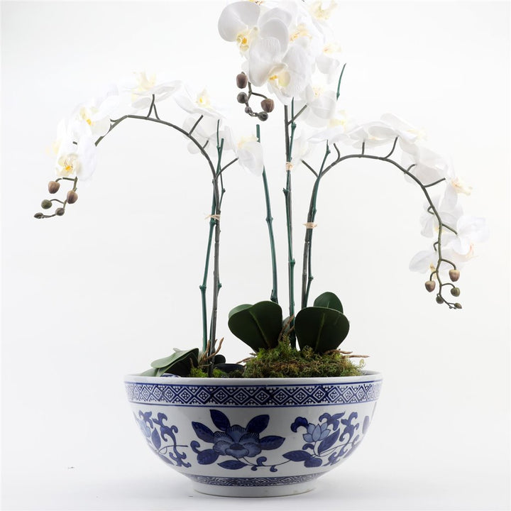 BLUE & WHITE FLORAL DIAMETER BOWL