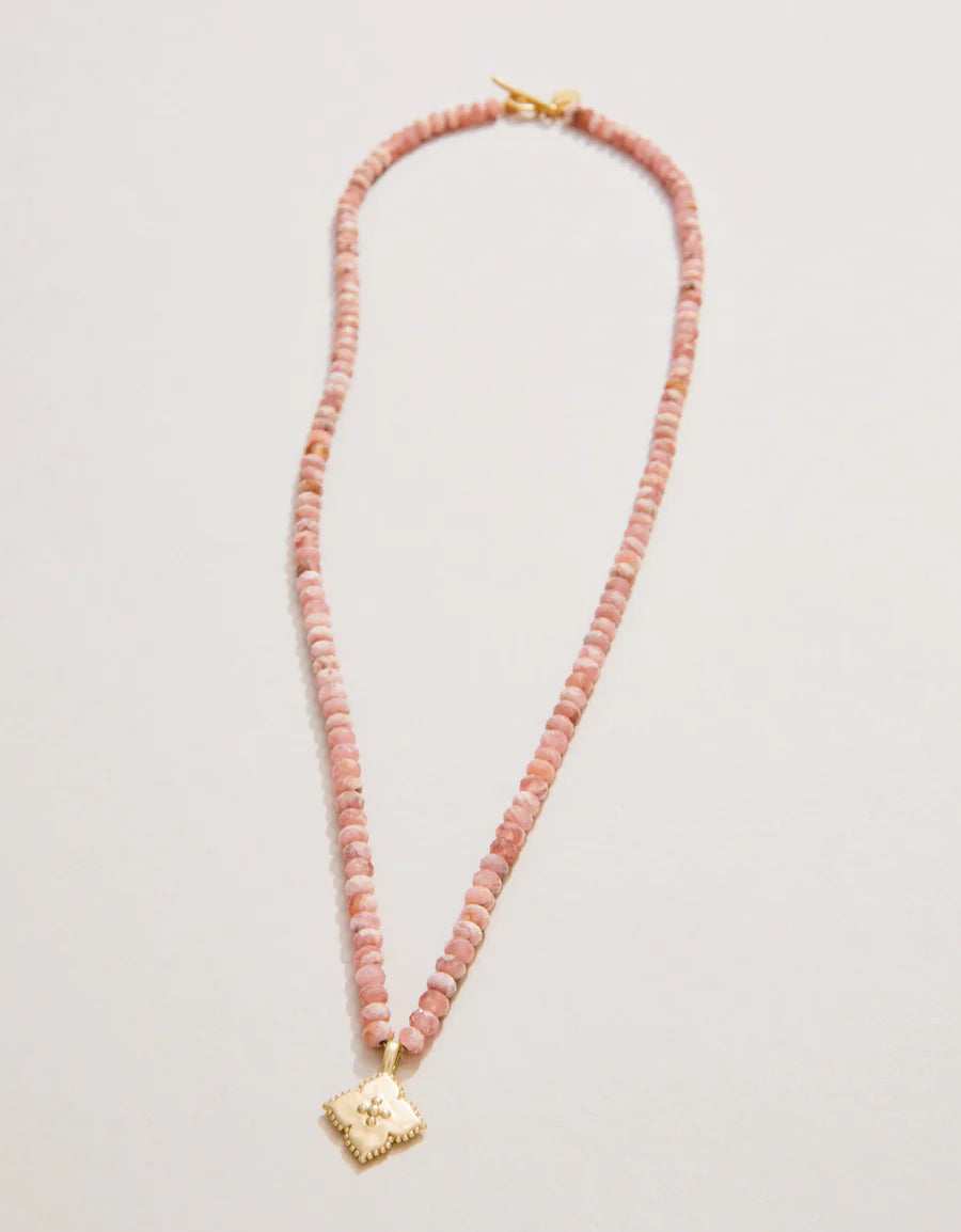 RICHMOND HILL BEADED NECKLACE 17.5" PINK