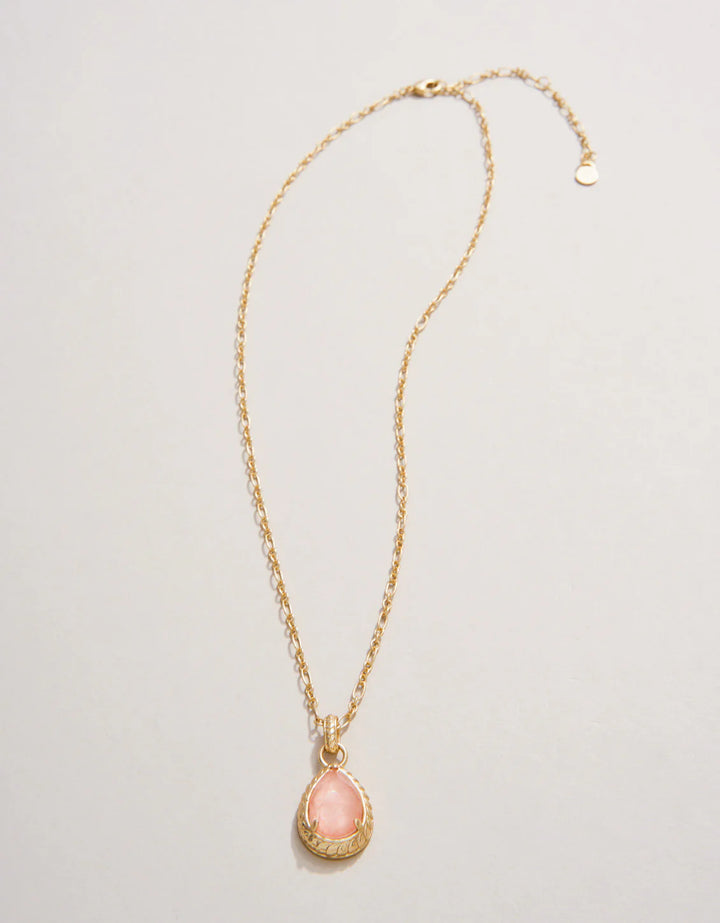 KARINA TEARDROP NECKLACE 18" PEACH