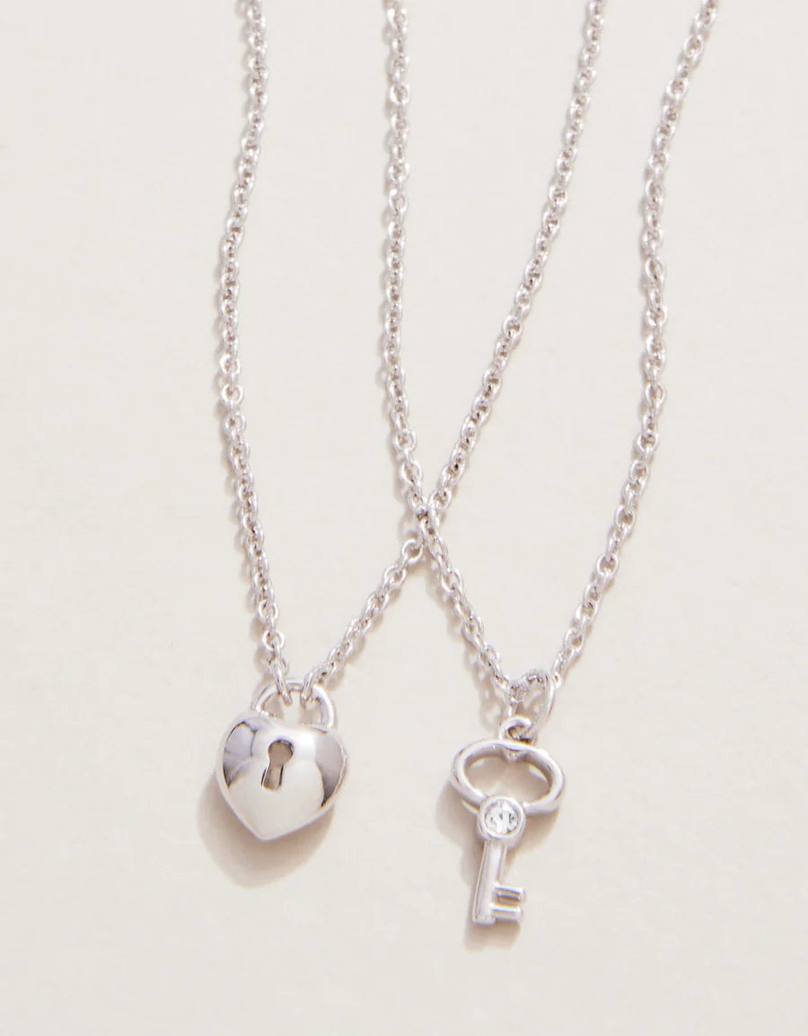 SILVER BEST FRIENDS/HEART KEY SEA LA VIE NECKLACE