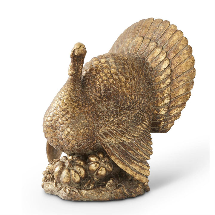 ANTIQUE GOLD RESIN TURKEY