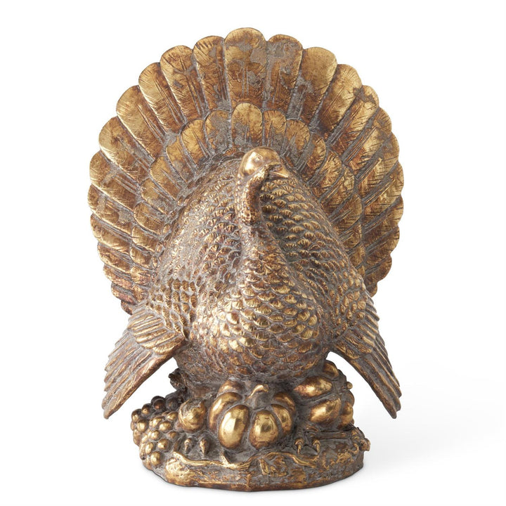 ANTIQUE GOLD RESIN TURKEY