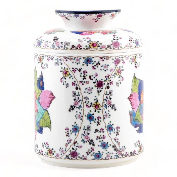 TOBACCO LEAF ROUND LIDDED TISSUE BOX