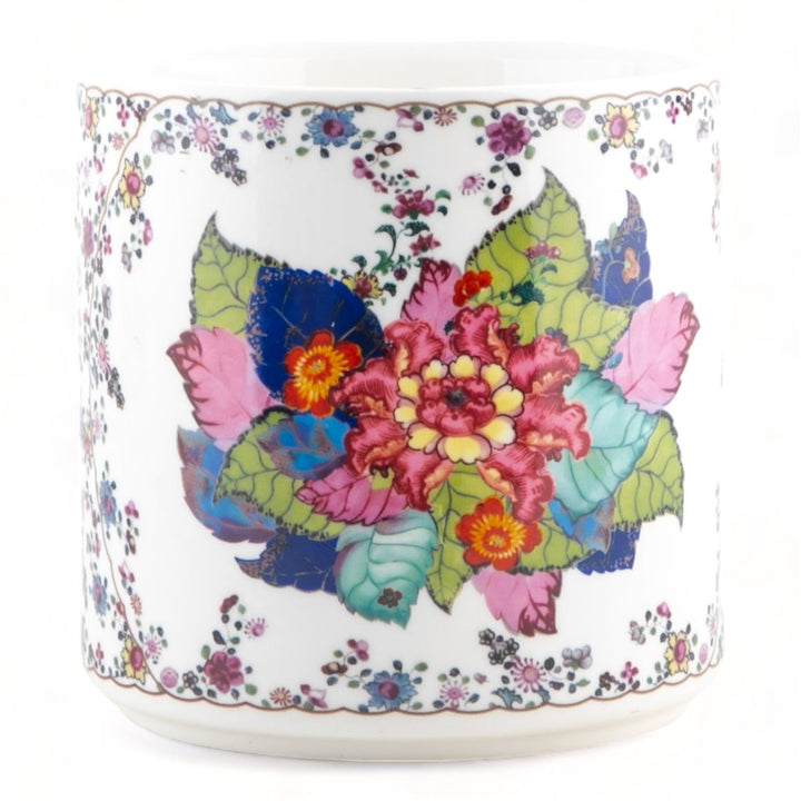 TOBACCO LEAF ROUND LIDDED TISSUE BOX