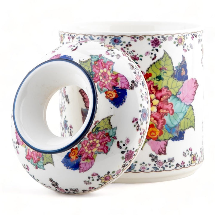 TOBACCO LEAF ROUND LIDDED TISSUE BOX
