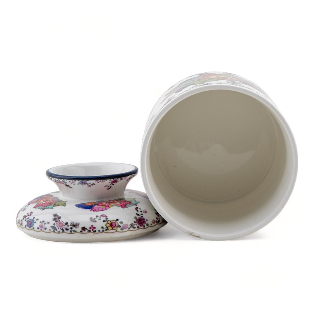 TOBACCO LEAF ROUND LIDDED TISSUE BOX