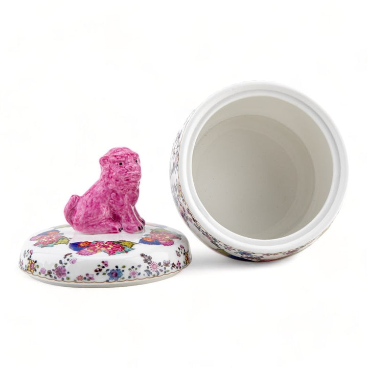 TOBACCO LEAF FOO DOG LIDDED BOX