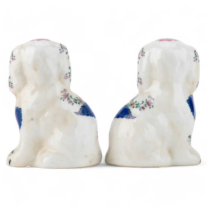 TOBACCO LEAF STAFFORDSHIRE PETITE DOG PAIR
