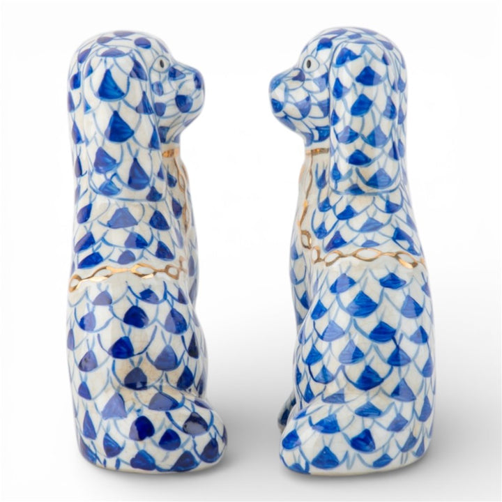 Blue Dancing Droplet Staffordshire Small Dog Pair
