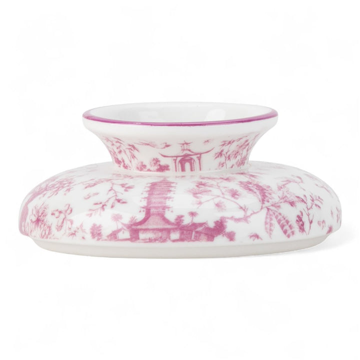 PINK TOILE ROUND TISSUE BOX
