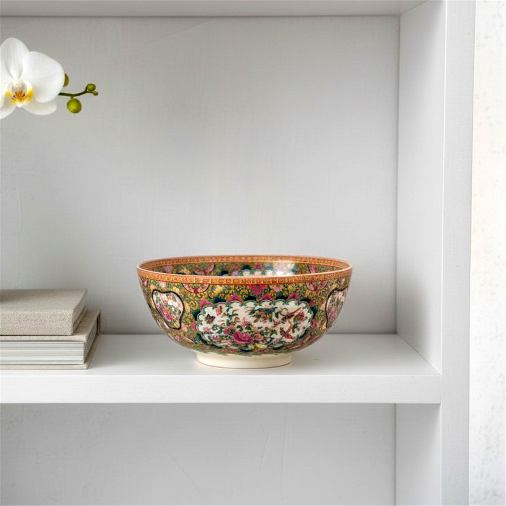ROSE MEDALLION CANTON ROUND BOWL, 8"