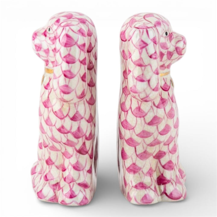 Pink Fishnet Staffordshire Small Dog Pair