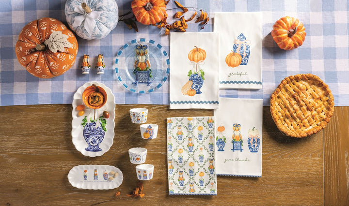 CHINOISERIE PUMPKIN TOPIARY HAND TOWEL