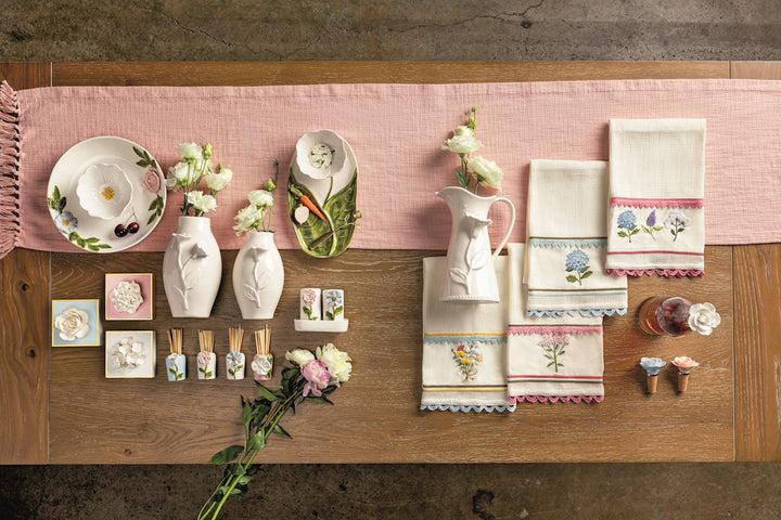 SOFT FLOWERS CHIP & DIP SET WITH VASES AND OTHER COORDINATING FLORAL HOME GIFTS AND SERVEWARE 