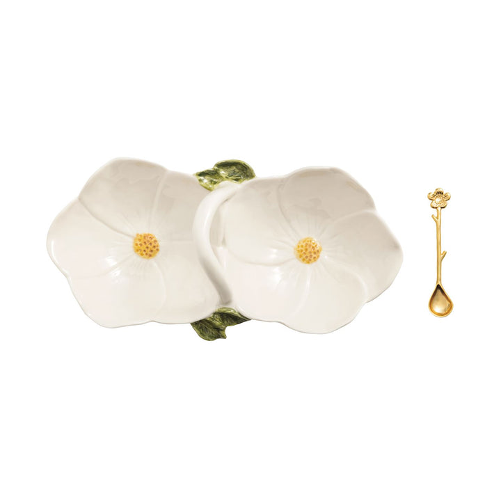 WHITE FLOWER DOUBLE TIDBIT SET