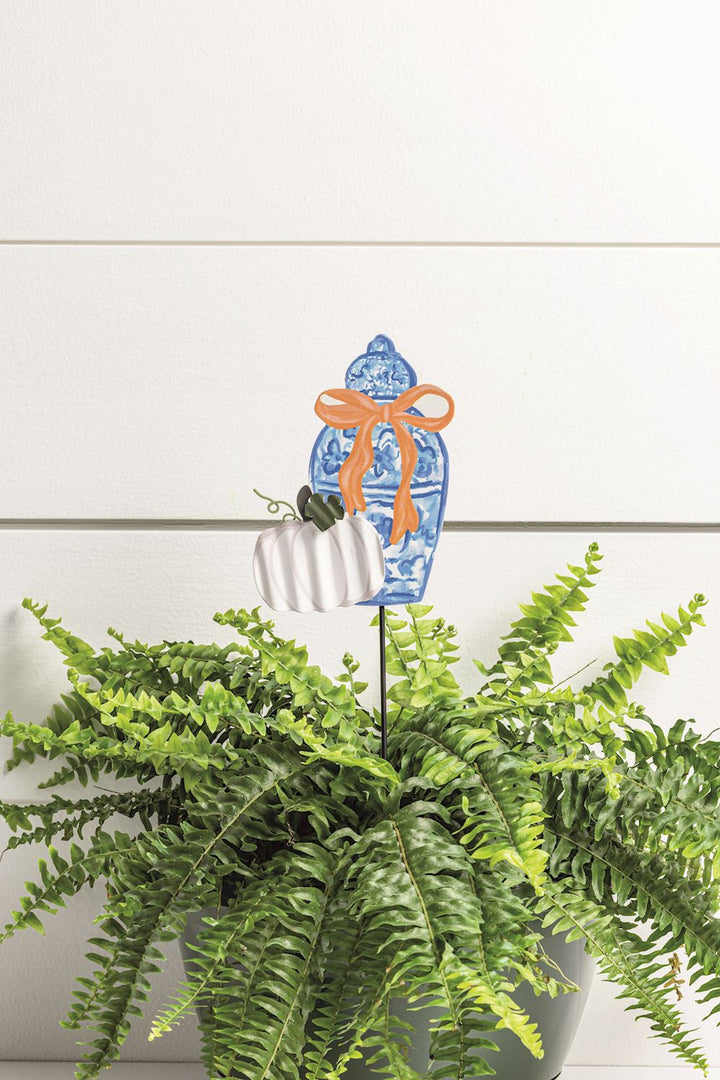 CHINOISERIE PUMPKIN TOPIARY GARDEN STAKE