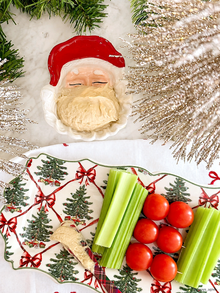 TREE TRAY &amp; SANTA TIDBIT SET