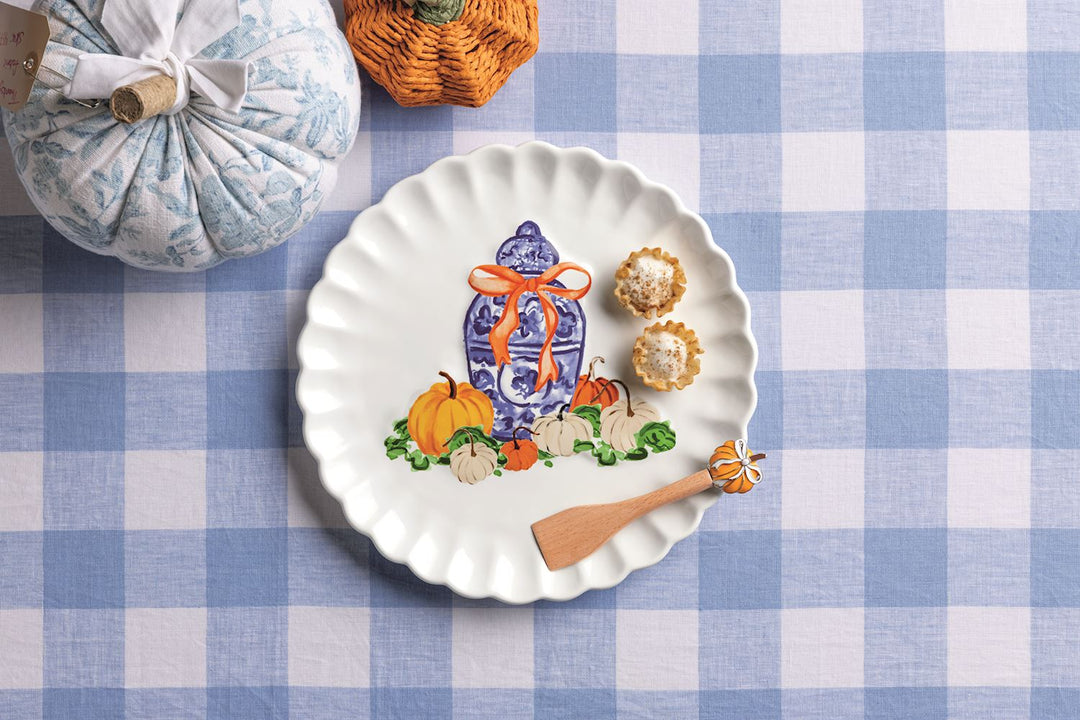 CHINOISERIE TOPIARY PUMPKIN COOKIE PLATE SET