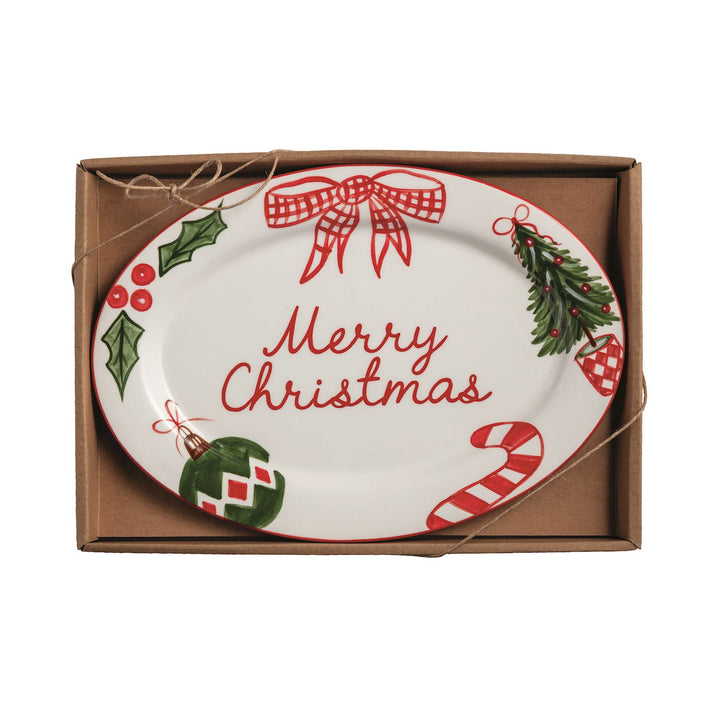 Decorative plate with Christmas designs and &
