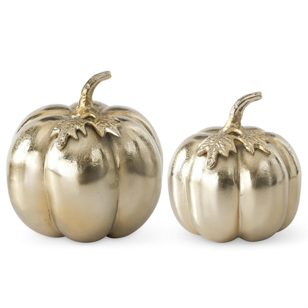 TEXTURED GOLD METAL PUMPKIN
