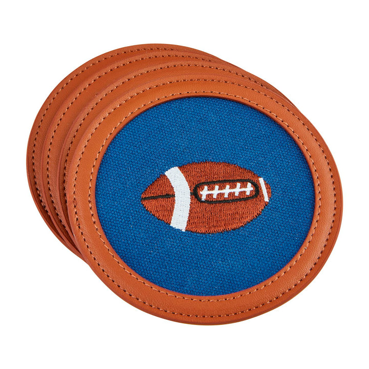 FOOTBALL EMBROIDERED COASTER SET