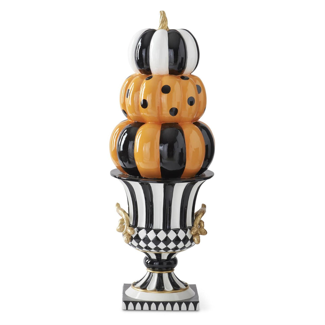 27" ORANGE BLACK & WHITE STACKED PUMPKINS